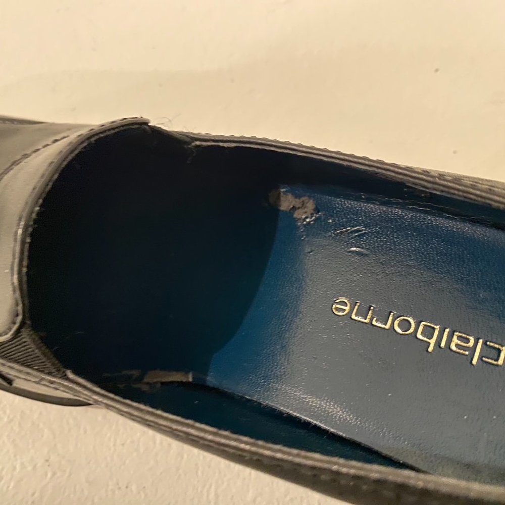 Liz Claiborne Black Milano Calf 3" Heel Shoe Size 8.5 - Picture 5 of 8